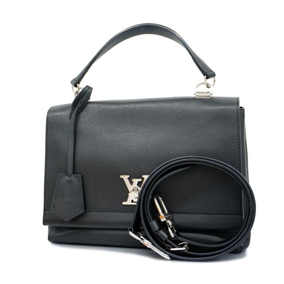 Louis Vuitton Lock Me 2 Cartable Noir Shoulder Bag Black - Picture 1 of 8